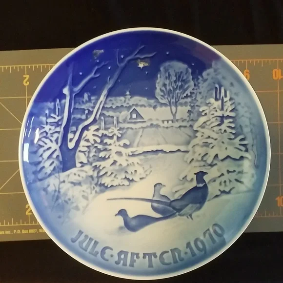 PLATE Bing & Grondahl Copenhagen 1970 JULE AFTER Pheasants in the snow Christmas - Picture 3 of 3
